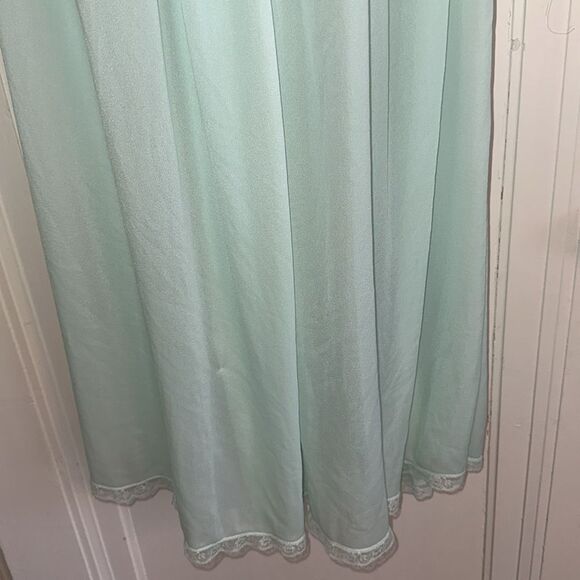 Vintage 60 Sans Souci Aqua/mint green semi sheer nylon robe - Picture 3 of 10